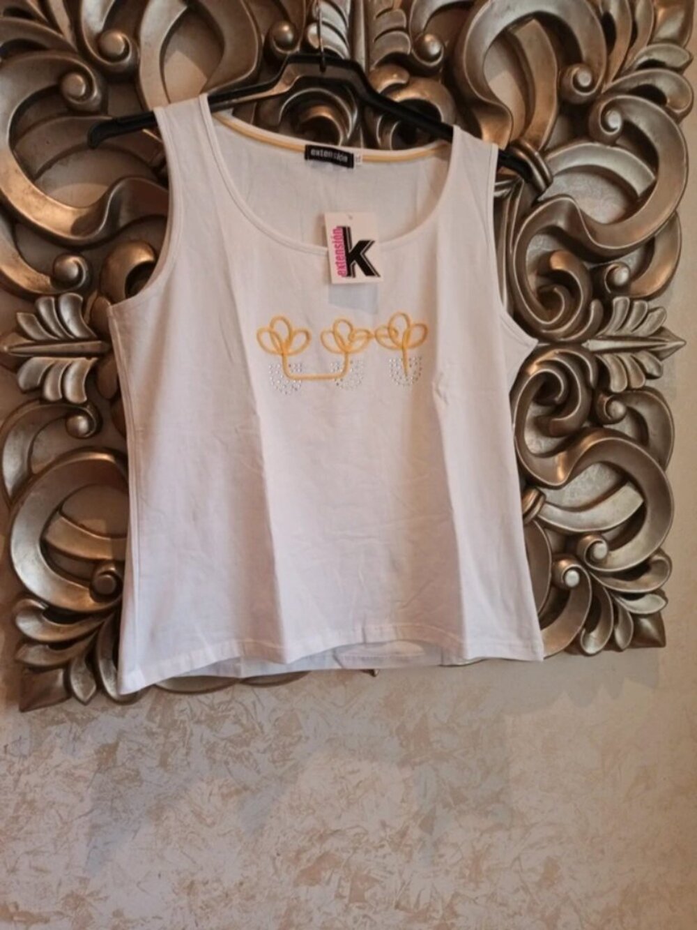 Karen Klein White Cotton Sleeveless Top